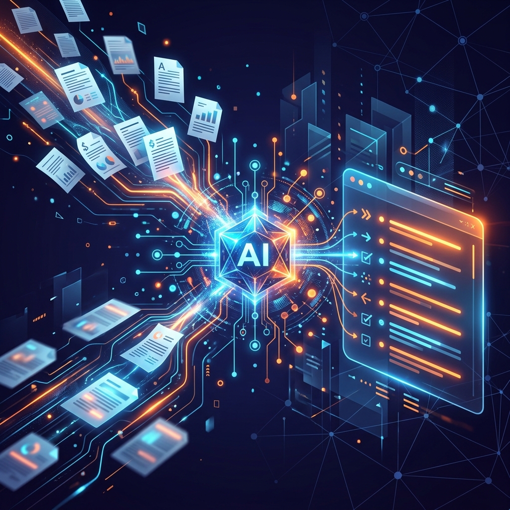 A long document being condensed by Notion AI on a laptop screen
